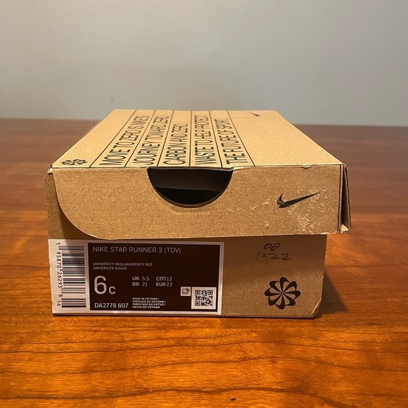 Nike Boys Star Runner 3 [DA2777-607] Red/Gray Running Shoes Sneakers - Picture 7 of 7